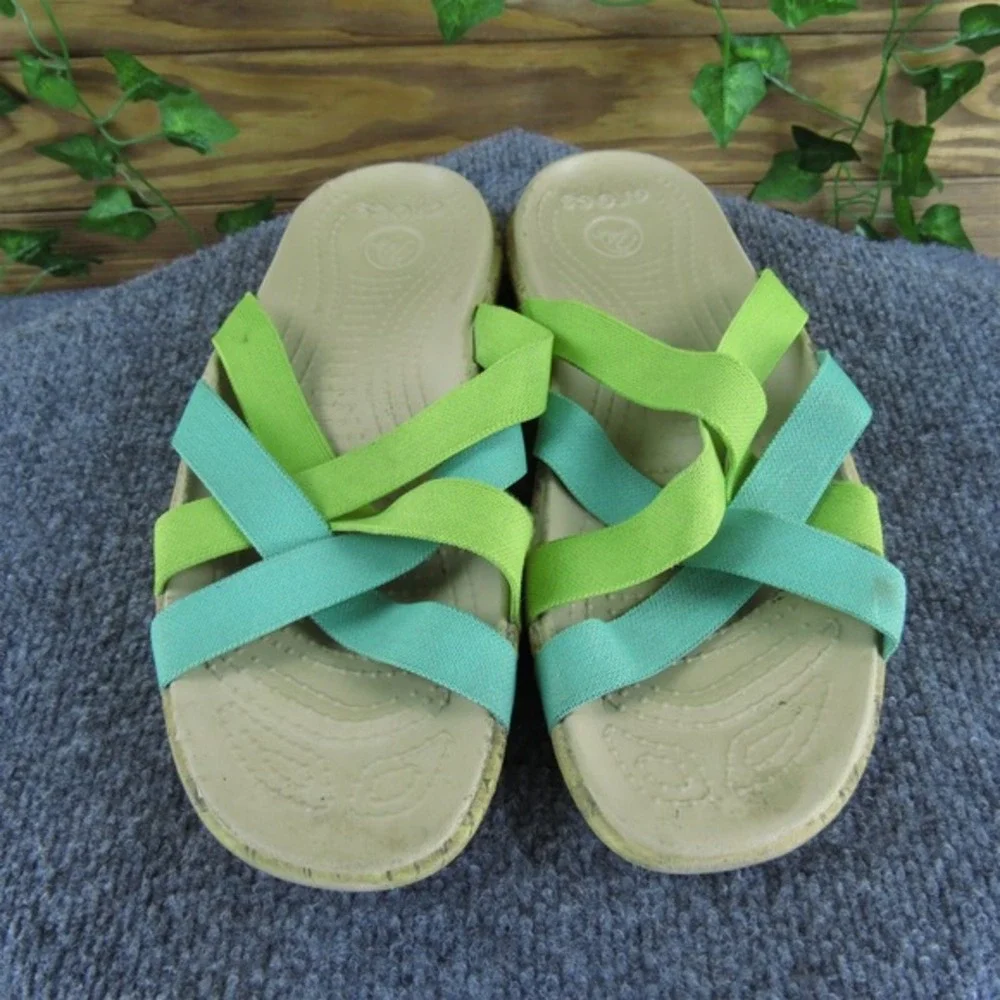 Crocs Women's Edie Stretch Slide Multicolor Synthetic 10 Medium Gently Used 2025